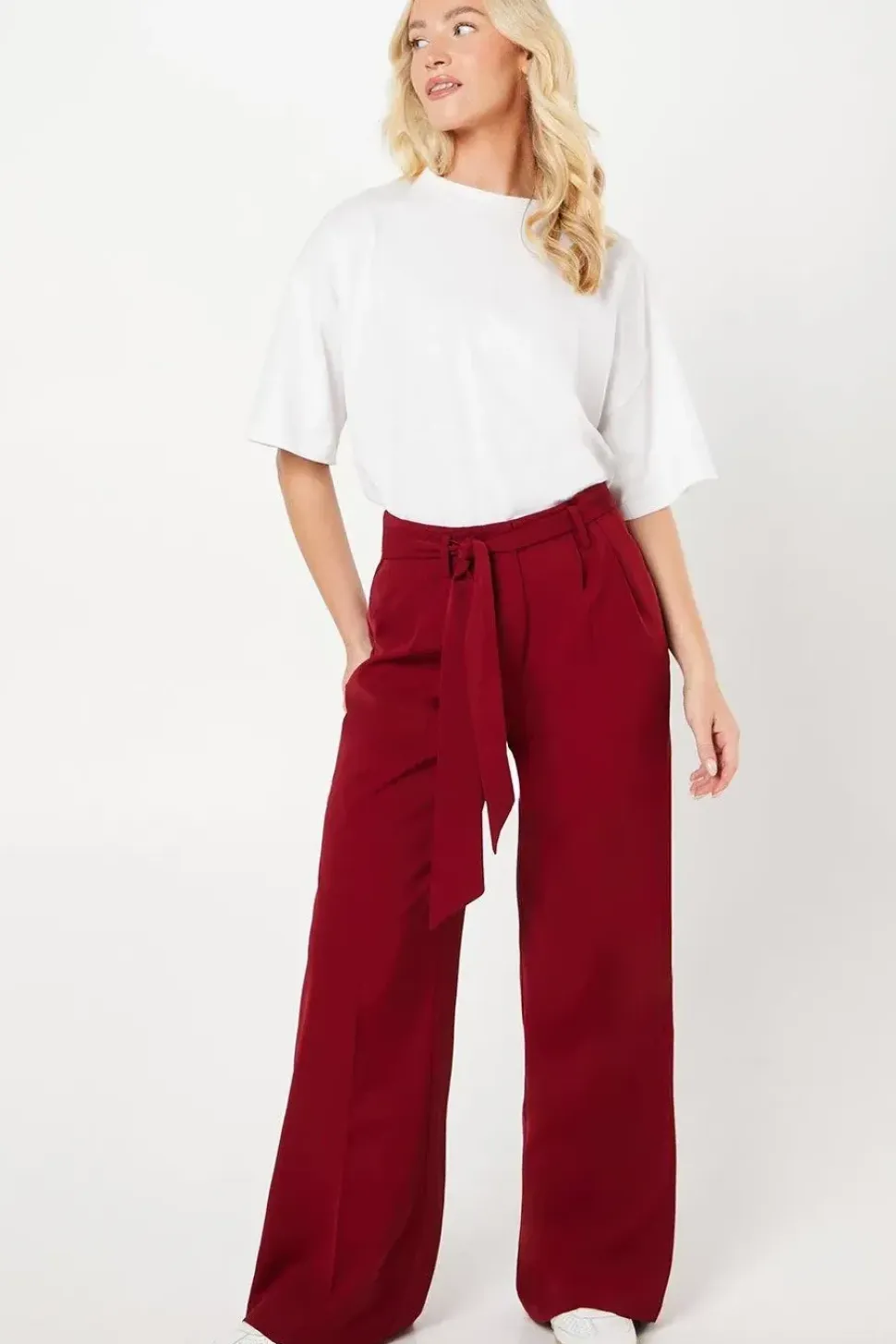Paperbag Belted Wide Leg Trouser