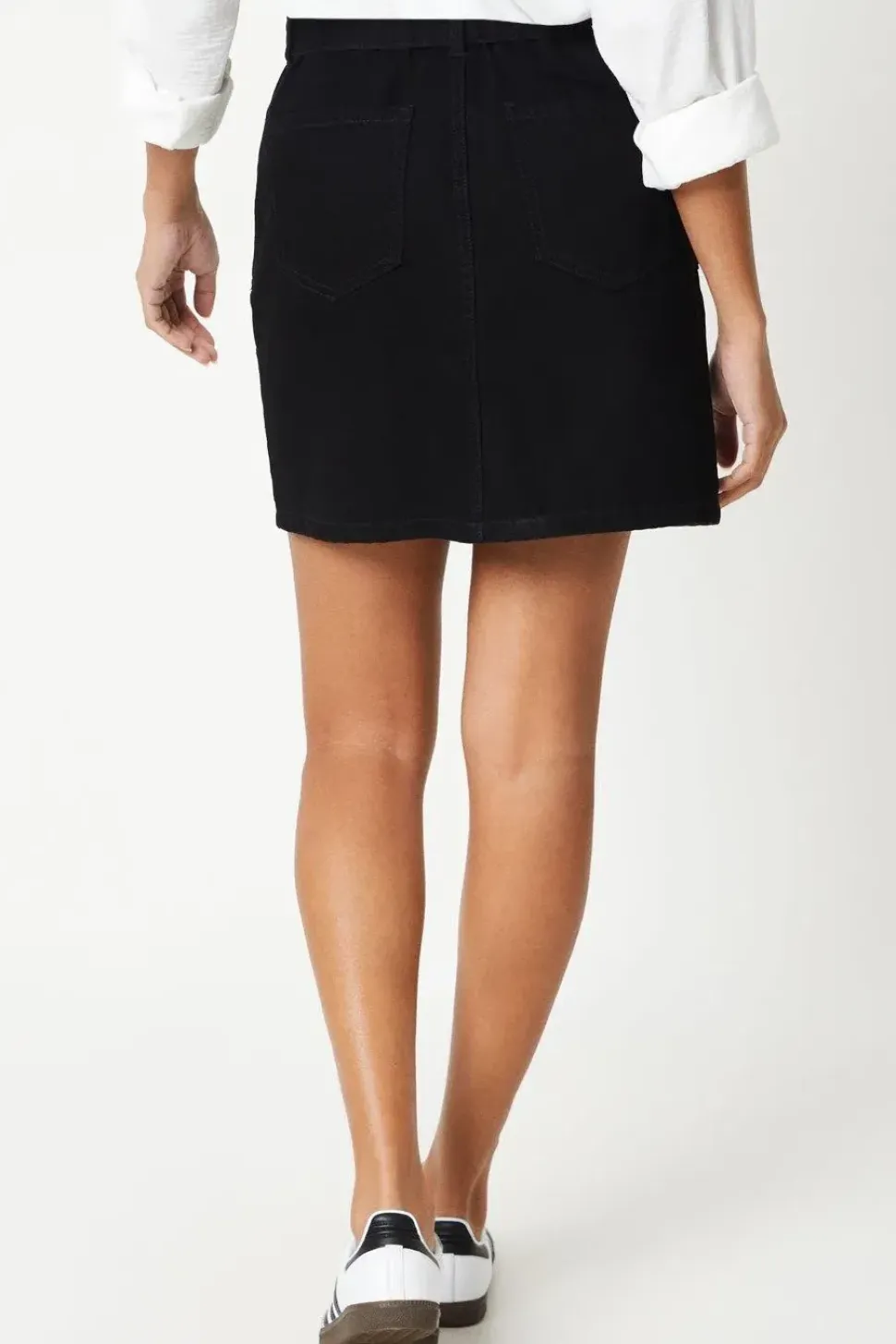 Paperbag Waist Denim Mini Skirt