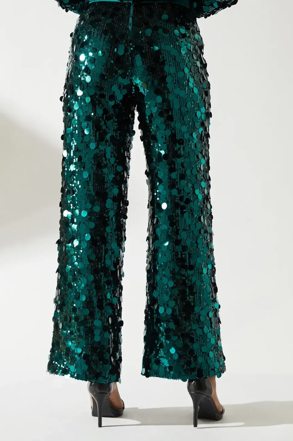 Party Disc Sequin Satin Trim Trouser