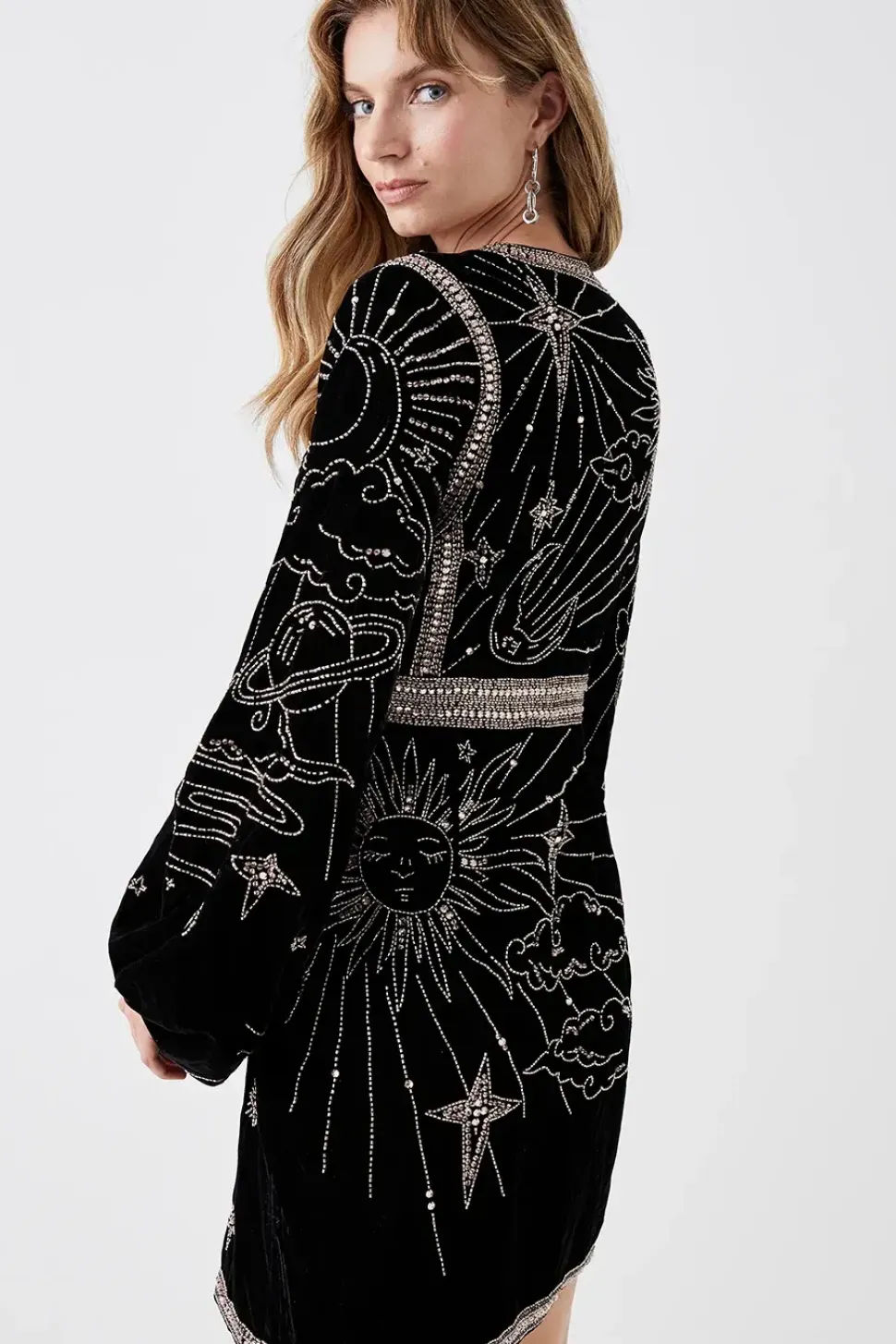 Party Sequin Velvet Wrap Mini Dress