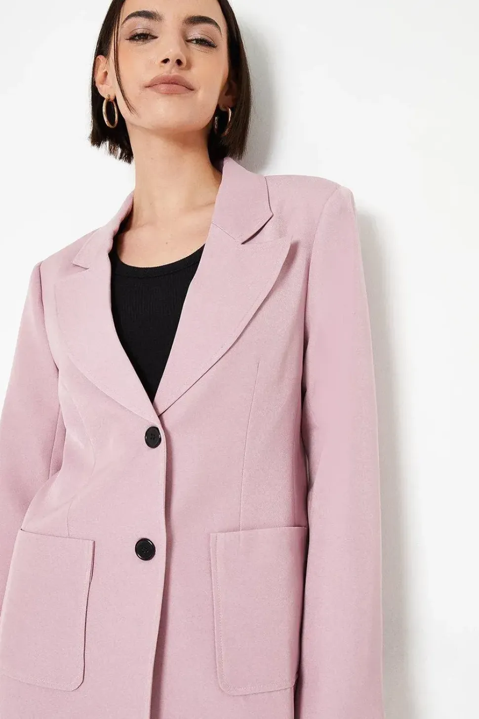Patch Pocket Button Detail Blazer
