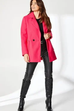 Patch Pocket Short Double Breasted Coat