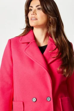 Patch Pocket Short Double Breasted Coat