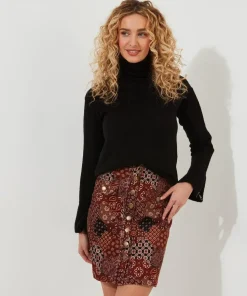 Patchwork Stretch A-Line Mini Skirt