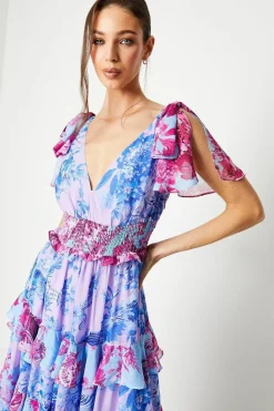 Patchwork Tiered Maxi Dress