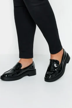 Patent Chunky Loafers In Wide Fit