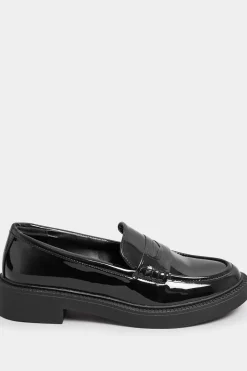 Patent Chunky Loafers In Wide Fit