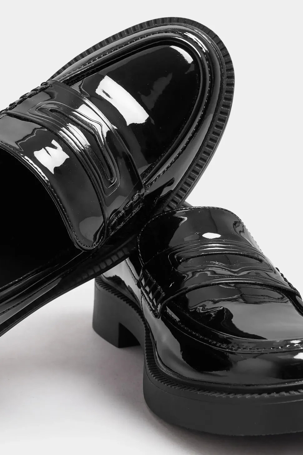 Patent Chunky Loafers In Wide Fit