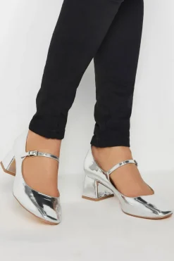 Patent Mary Jane Block Midi Heels