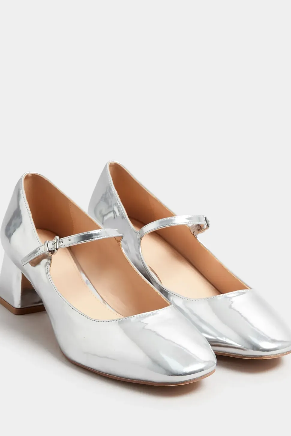 Patent Mary Jane Block Midi Heels
