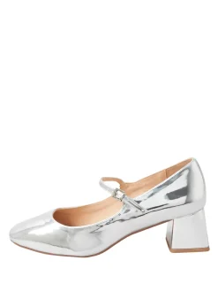 Patent Mary Jane Block Midi Heels