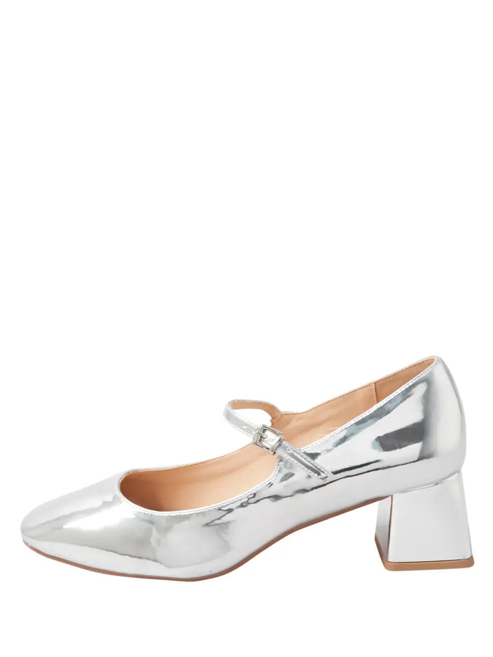 Patent Mary Jane Block Midi Heels