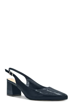 Patent 'Isabel' Mid Block Heel Slingback Court Shoe