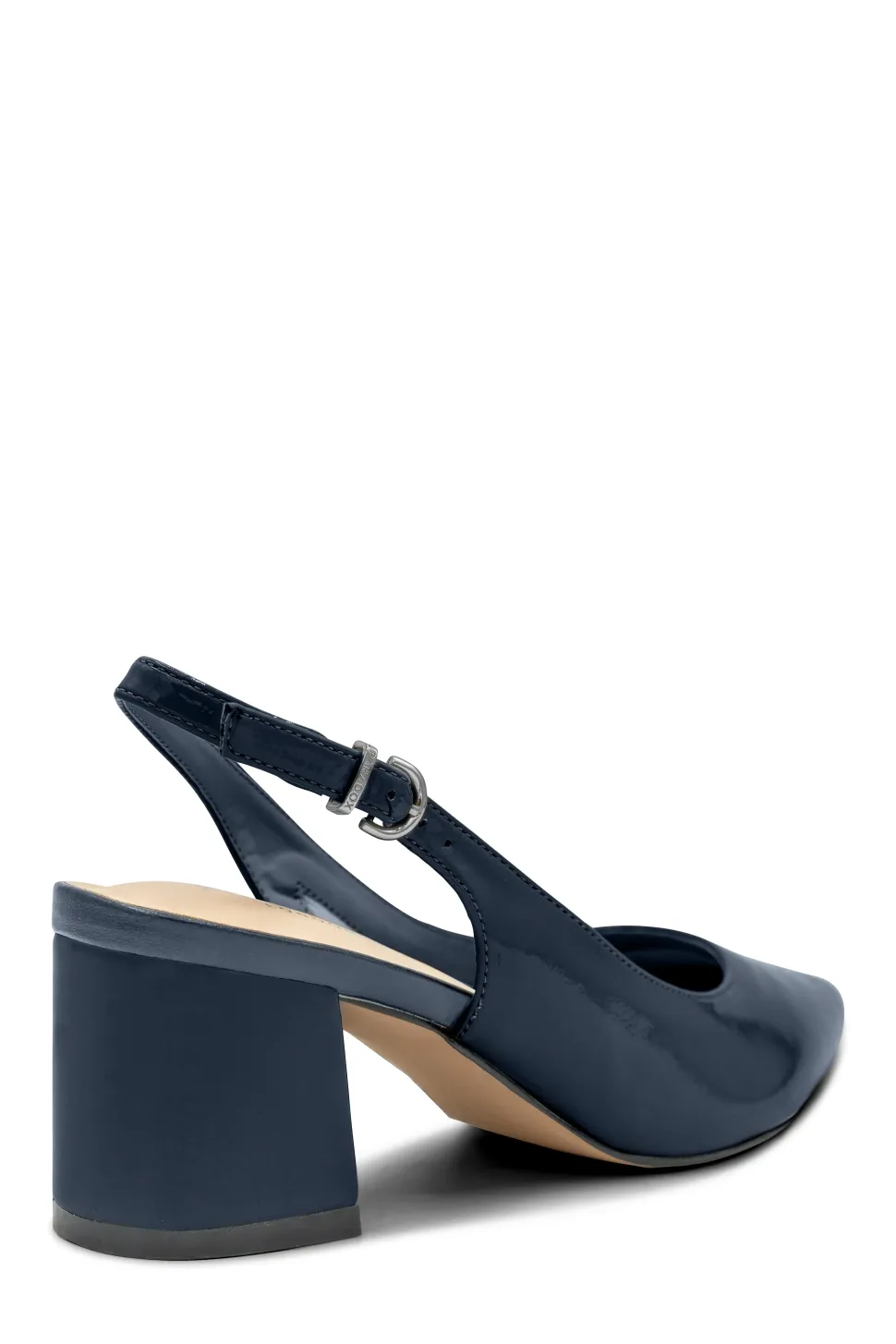 Patent 'Isabel' Mid Block Heel Slingback Court Shoe