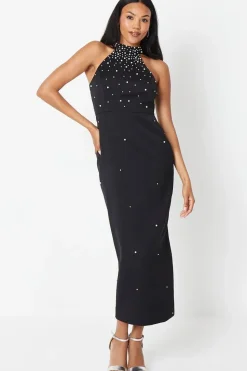 Peal Embellished Evening Maxi Dress