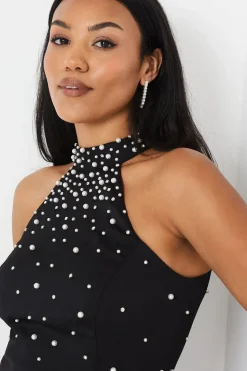Peal Embellished Evening Maxi Dress