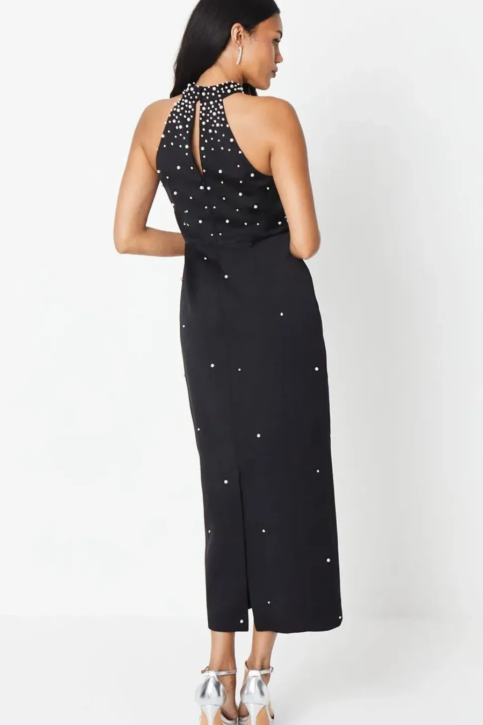 Peal Embellished Evening Maxi Dress