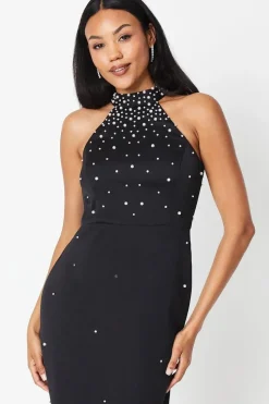 Peal Embellished Evening Maxi Dress