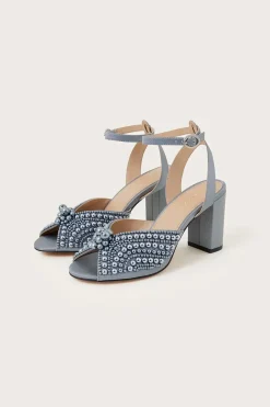 Pearl Block Heeled Sandals