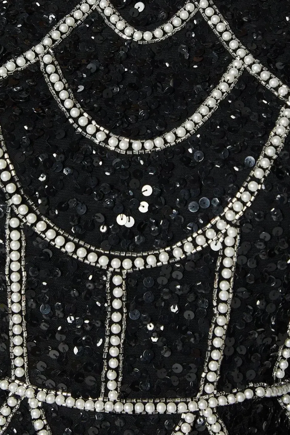 Pearl Detail Mini Dress With Long Sleeve