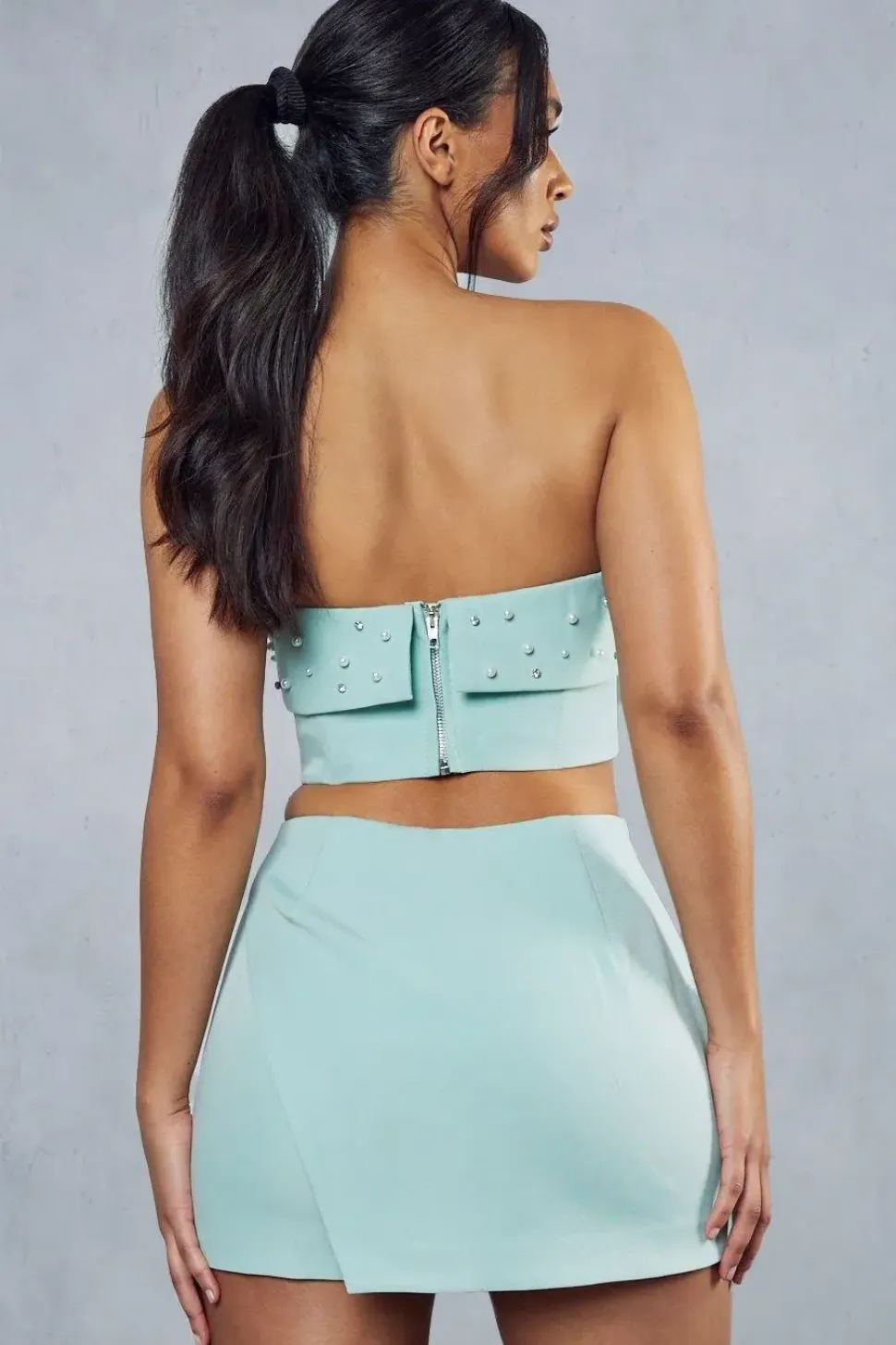 Pearl Embellished Tailored Skort