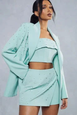 Pearl Embellished Tailored Skort