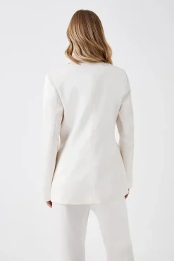 Pearlescent Premium Satin Double Breasted Blazer