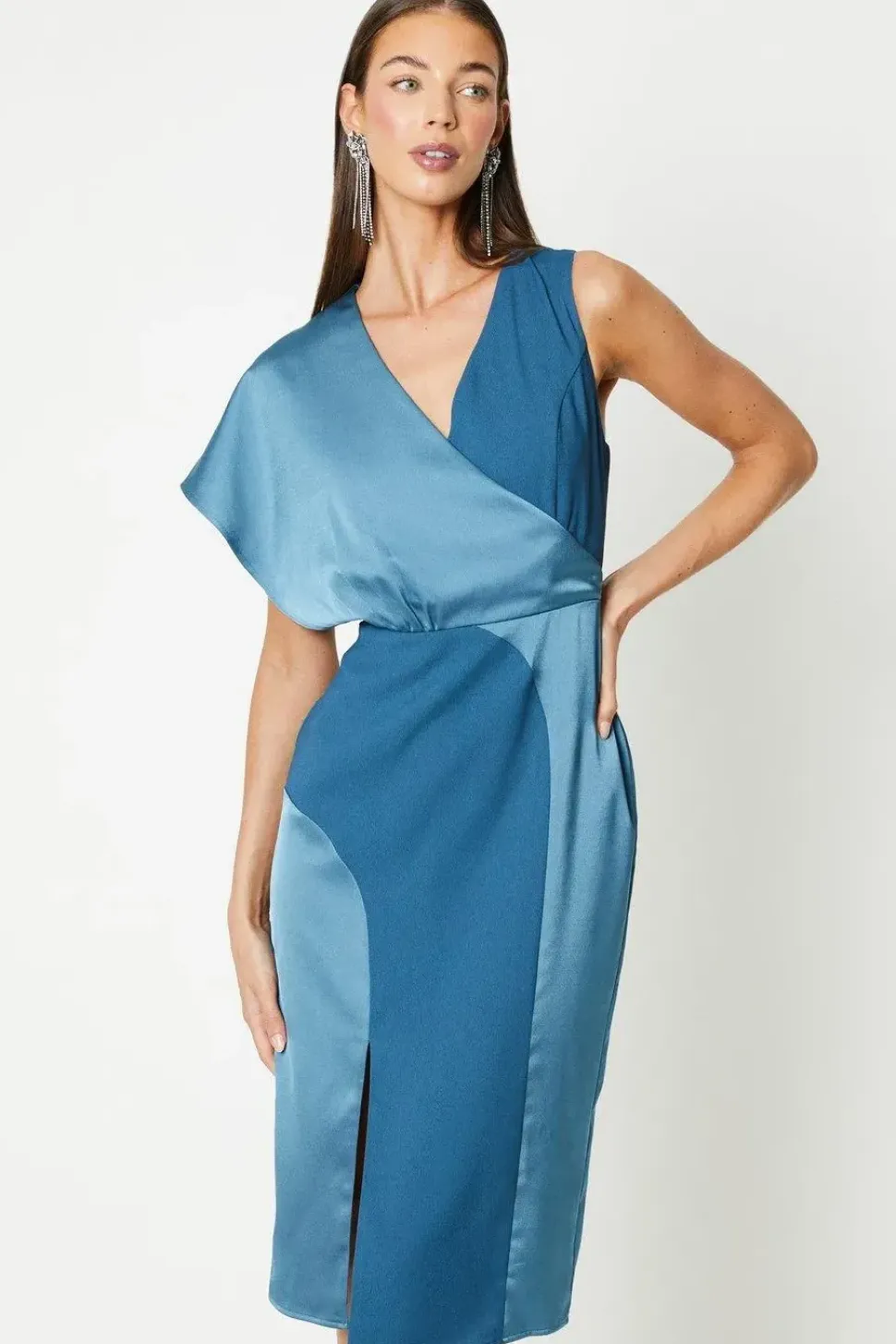 Pencil Dress With Contrast Panels