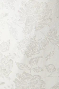 Peony Satin Jacquard Flare Sleeve Wedding Dress