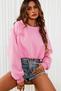 Perfectly Oversized Cropped Sweatshirt In Pink
