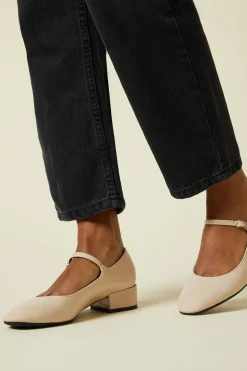 Perla Faux Patent Leather Mary Jane Low Block Heel Court Shoes