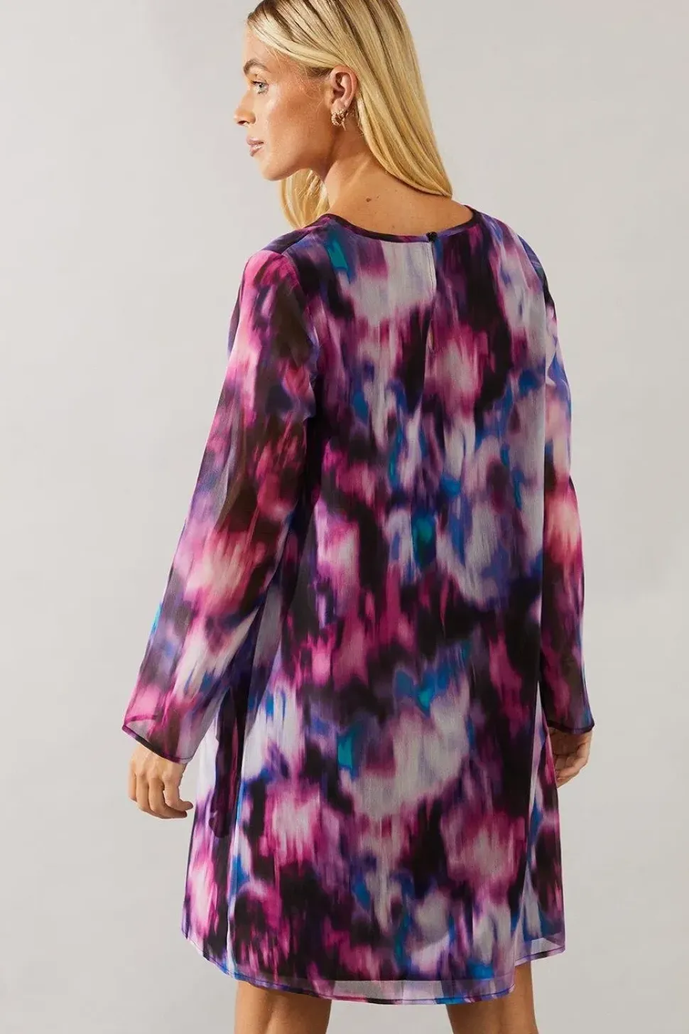 Petite Abstract Keyhole Detail Shift Dress