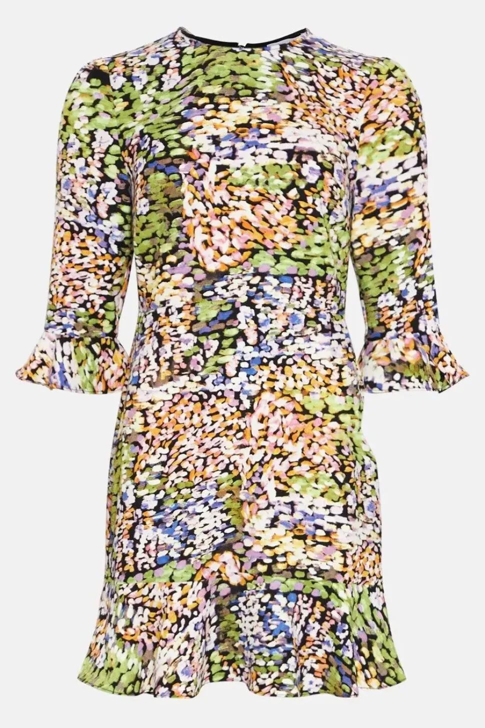 Petite Abstract Smudge Print Mini Flippy Dress