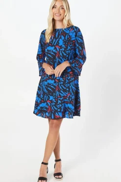 Petite Abstract Tiered Shift Dress