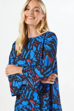 Petite Abstract Tiered Shift Dress