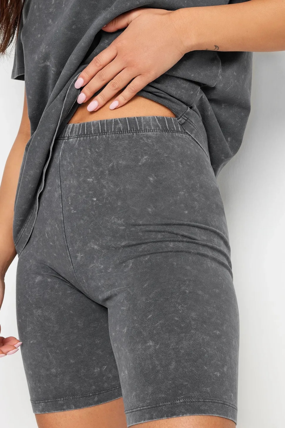 Petite Acid Wash Cycling Shorts