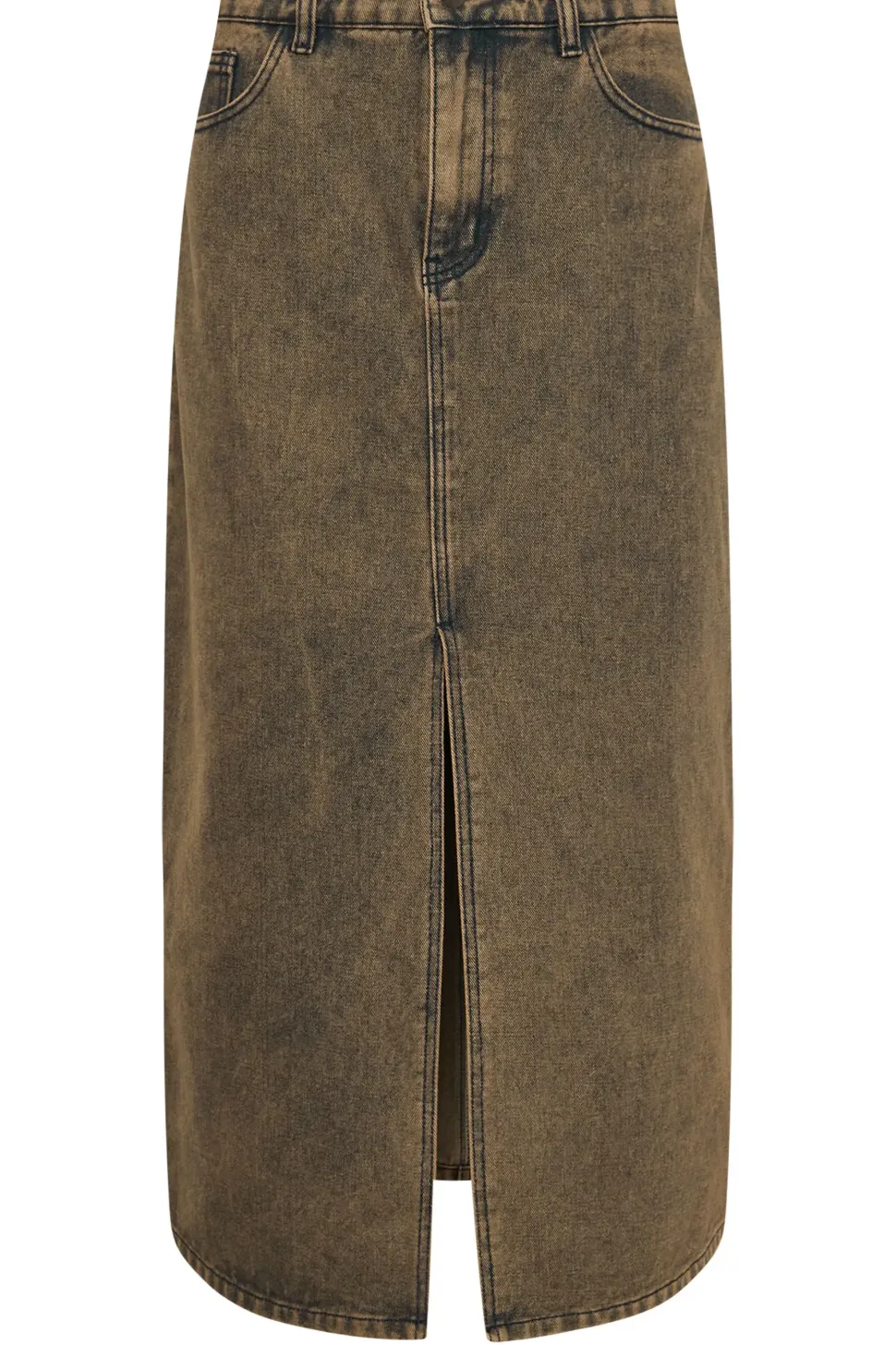 Petite Acid Wash Denim Skirt