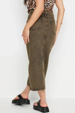 Petite Acid Wash Denim Skirt
