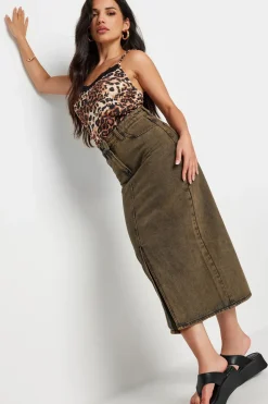Petite Acid Wash Denim Skirt