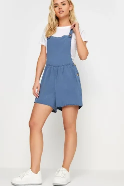 Petite Acid Wash Dungarees