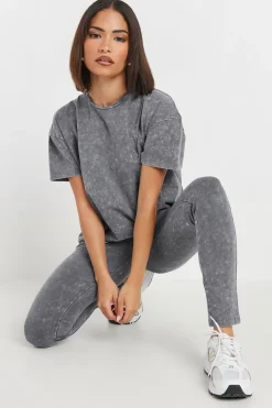 Petite Acid Wash Leggings Set