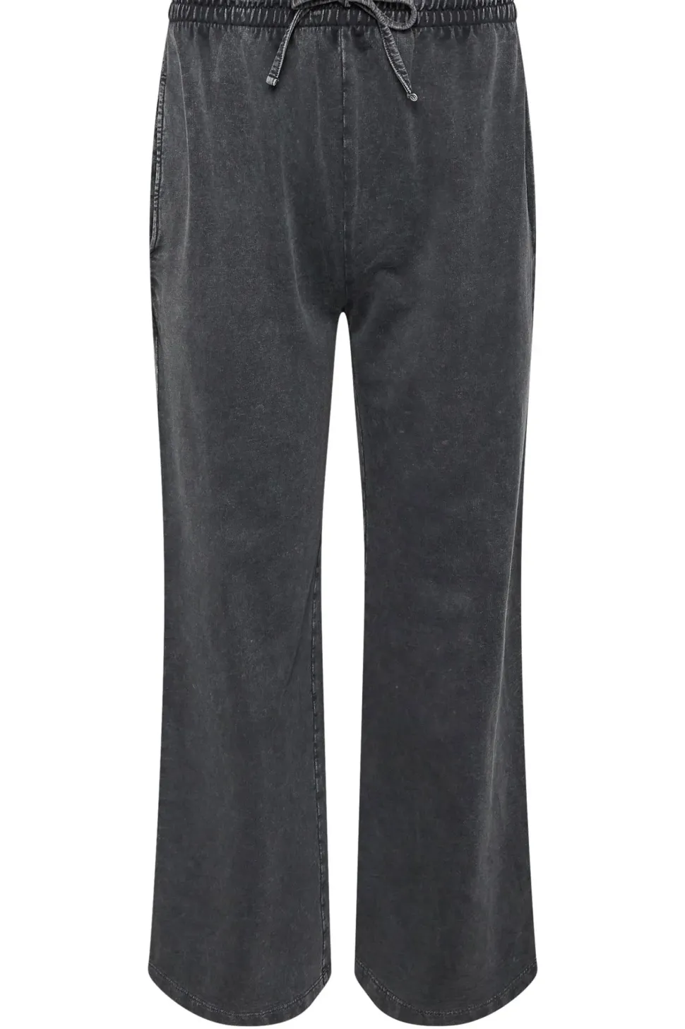 Petite Acid Wash Wide Leg Joggers
