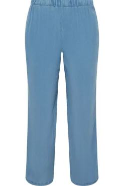 Petite Acid Wash Wide Leg Trousers