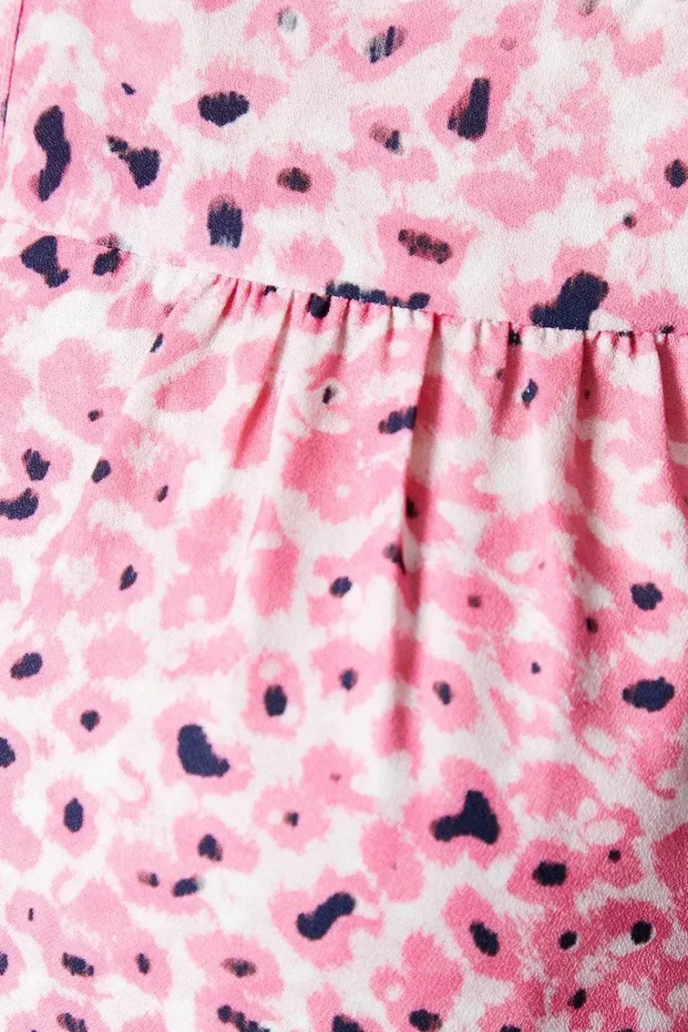 Petite Animal Print Frill Shoulder Blouse
