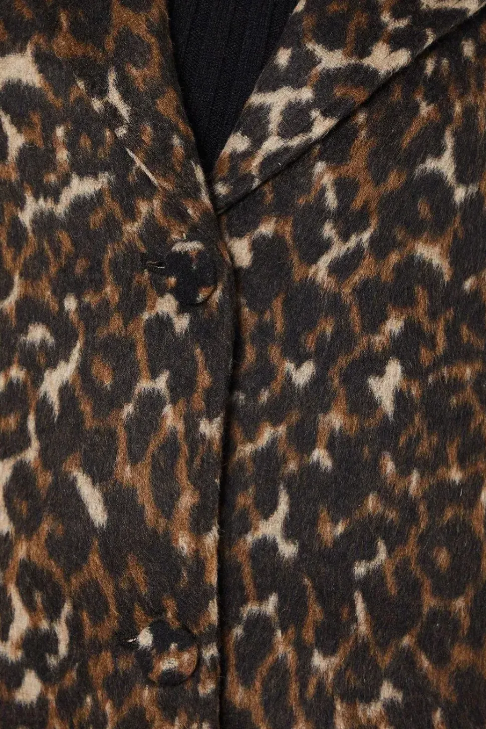 Petite Animal Wool Midi Coat