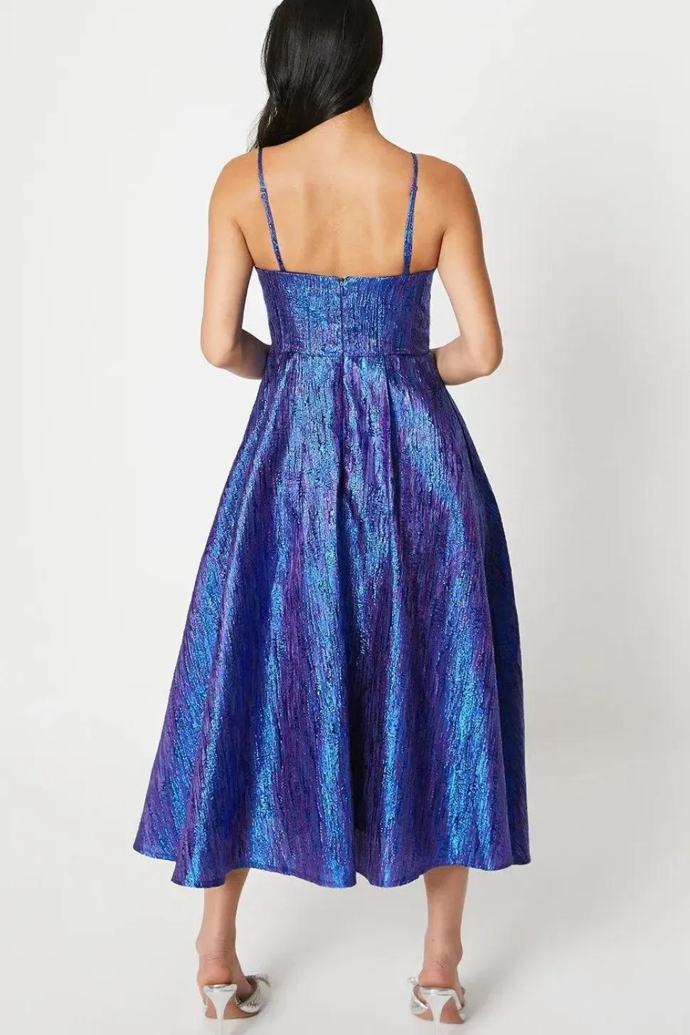 Petite Bandeau Jacquard Midi Dress