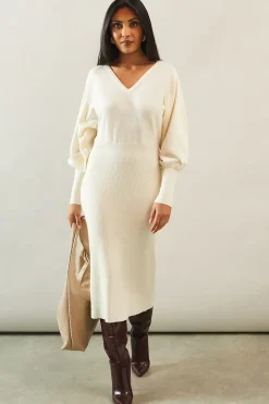 Petite Batwing Midi Jumper Dress