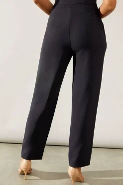 Petite Belt Detail Straight Tailored Trouser
