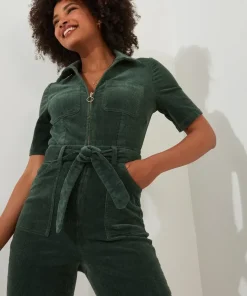 PETITE Belted Bootcut Cord Jumpsuit