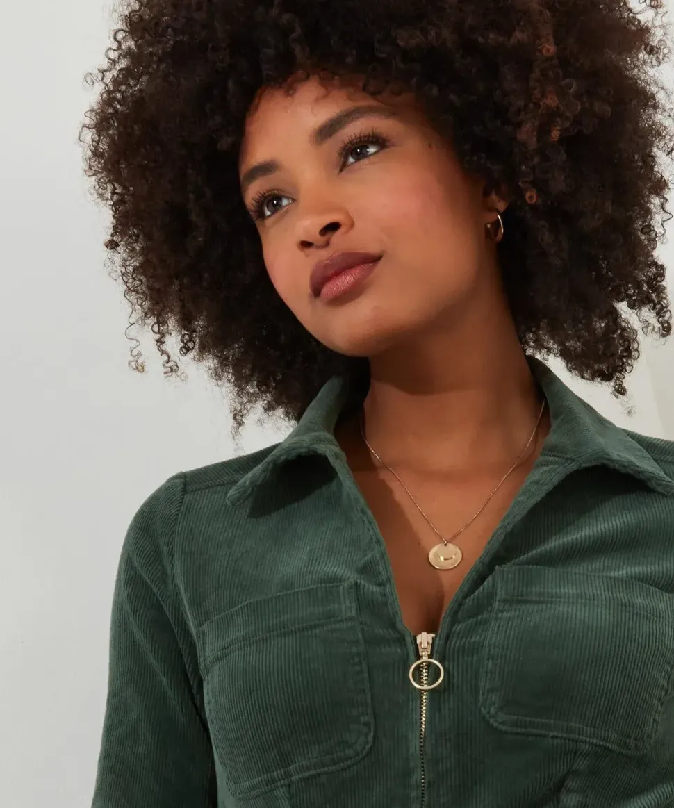 PETITE Belted Bootcut Cord Jumpsuit